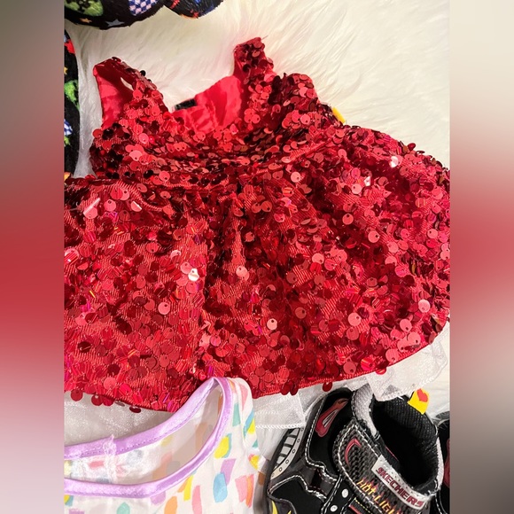 Build-A-Bear Lot Rocker Bear with AUX Cable Girl Clothes and Skechers - Picture 6 of 12